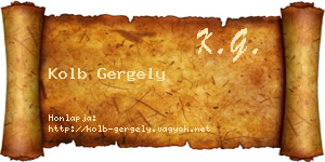Kolb Gergely névjegykártya